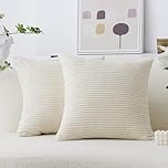 Home Brilliant Cushion Covers for Sofa 65x65 Cushion Cover for Bed Cream Pillow Covers Pack of 2, 65 cm, 26x26 Inch, 2 Pcs, Cream Cheese