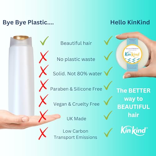 KinKind Rice Water Hair Conditioner Bar - Give Me STRENGTH! Hair Thickening, Volumising, Strengthening Conditioner Bar for hair with Rice Protein for Thinning hair | UK Made | 50 Washes - Image 6