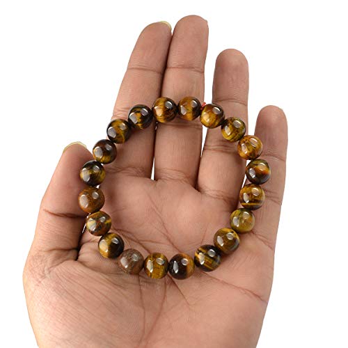 Image of Reiki Crystal Products Certified Natural Crystal Stone Round 10 mm Beads Bracelet for Men & Women | Reiki Charged Gemstone Jewellery Bracelet | Multiple Stone Variants Available