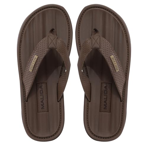 Image of MALIDA Mens Flip Flops Non-Slip Bathroom Shower Shoes Waterproof Cushion foam Indoor and Outdoor Thong Sandals