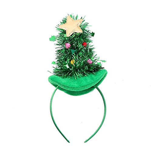 Lurrose 1 Piezas Aro de Pelo de Árbol de Navidad Cintas para el Cabello Accesorios de Foto Favores de Fiesta de Navidad Año Nuevo Cover