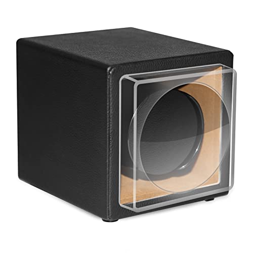 Automatische Uhrenbeweger Box für 1 Uhr, Luxuriöser 5 Modi Automatikuhren Uhrenbeweger mit LED Beleuchtung Leisem Mabuchi Motor Uhrendreher Gerät Automatikaufzug Uhrenwender Bewegungs Uhrengehäuse Cover