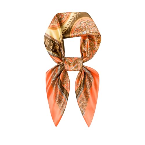 Image of 35 inch Men's Silk Cowboy Scarf - Oversized Western Bandana Neckwear, Large Square Scarf with Gift Packaging