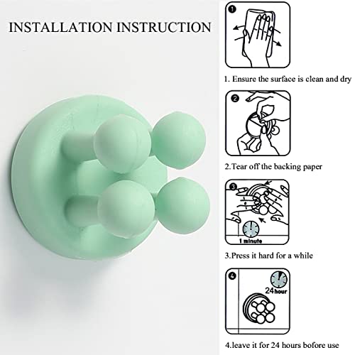 8 Pack Silicone Toothbrush Holder Multi-Function Hook Waterproof Self Adhesive Single Toothbrush Hook Razor Plug Holder For Wall For Hanging Bathroom Kitchen Living Room Office (4 Colors, Style A) #TOP5