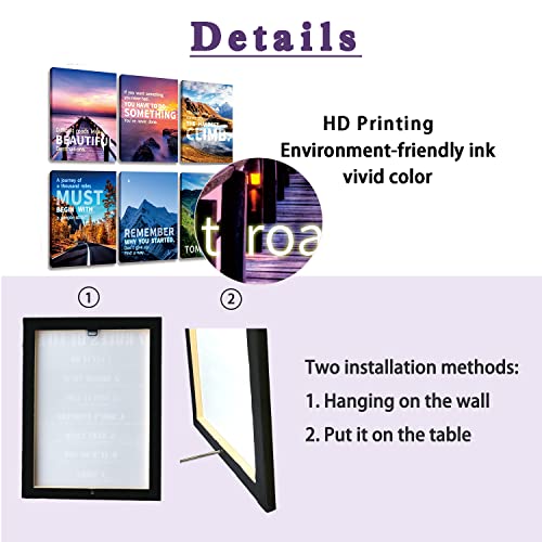 Motivational Wall Art Decoration Painting, Landscape Canvas Wall Art，Office Wall Art，Suitable For Library, School, Gym,Office， Living Room,Home Deco,Tabletop/Hanging(29X38Cm) Framed #TOP2