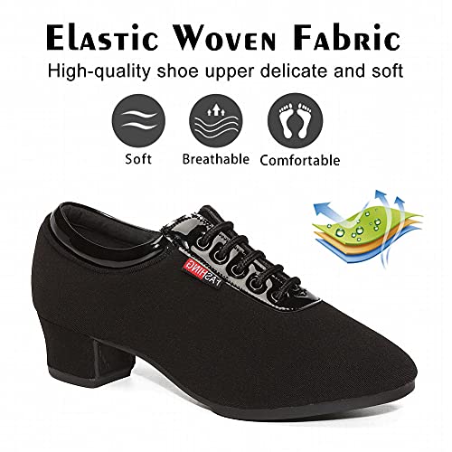Chaussures de danse latine avec lacets et talon bas modèle 601 - 2