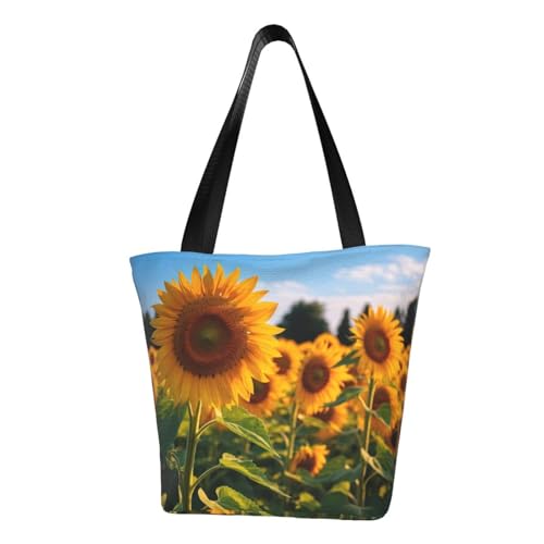 Sunflower garden Print Comfortable Shoulder Bag Summer HandbagTravel Beach Work Daily Use Versatile Carry