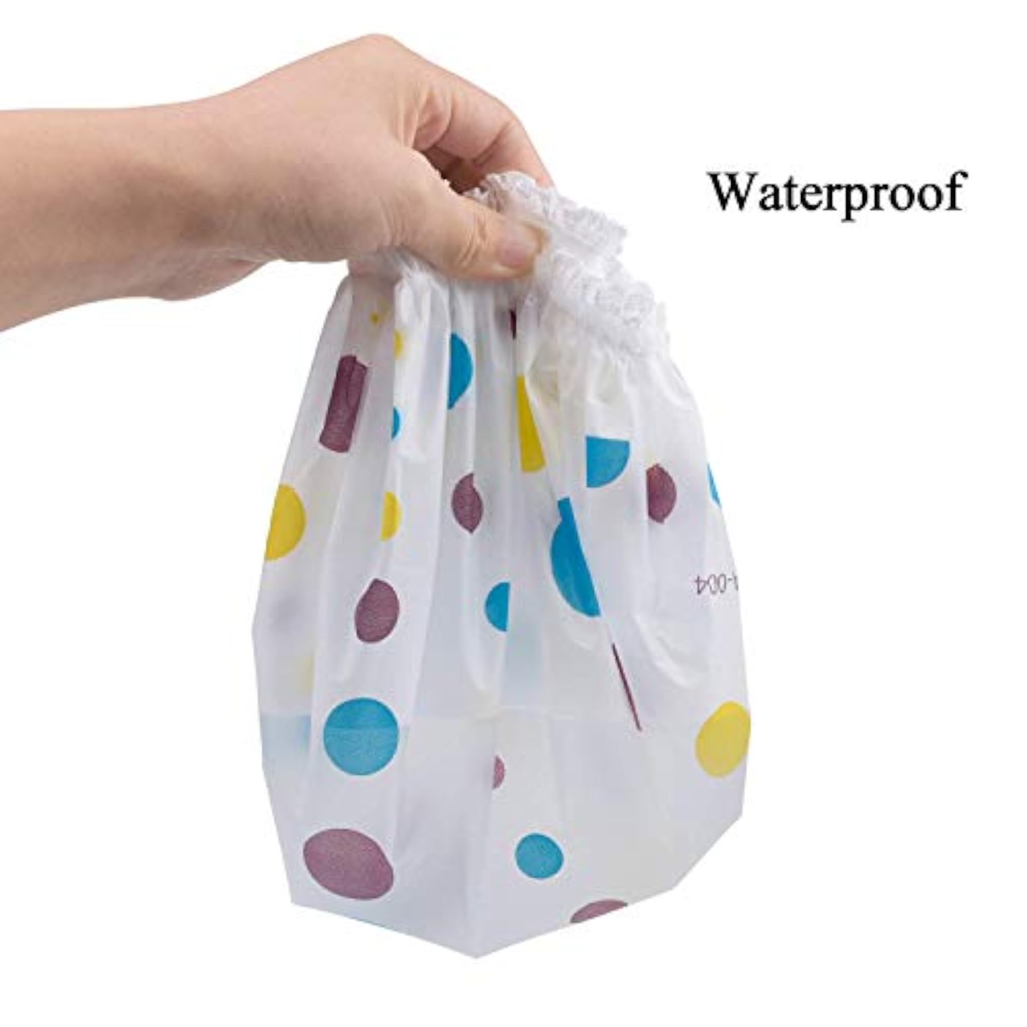 Set of 10Pc Reusable Printed Shower Caps for Home Use