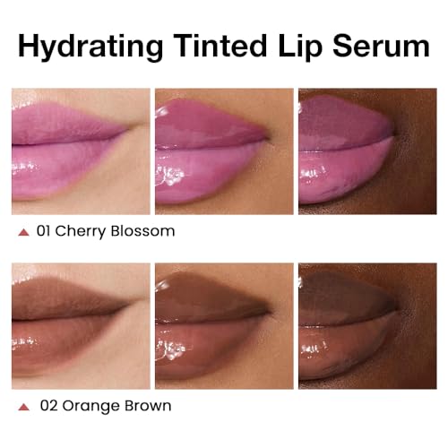 Image of FeiCuiYun 2Pcs Lip Tinted Glowy Balm Hydrating Tinted Lip Serum Lip Gloss, Ultra-Hydrating Natural Vegan Lip Balm, Sheer-Tinted Shine & Hydration, Soothes & Softens Dry Lips Skincare 01+02