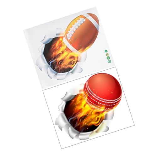 Stickers de pared deportivos 3D Rugby y Béisbol 2 piezas