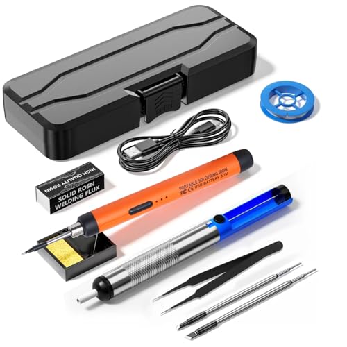 Rechargeable Soldering Iron Kit,800mah USB Wireless Electric Soldering,Cordless Portable,Suitable for DIY and home appliance repair (Basic)