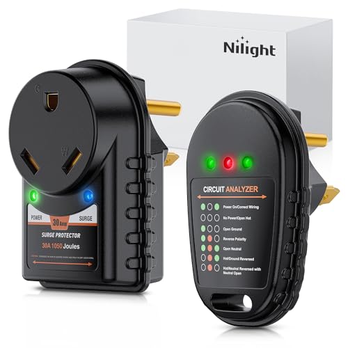 Nilight 30 Amp RV Surge Protector Circuit Tester 30A 1050