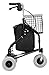 NOVA Traveler 3 Wheel Rollator Walker, All Terrain 8” Wheels, Includes Bag, Basket and Tray, Black