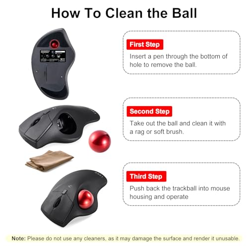 Image of SANWA Trackball 34mm /1.34in, Replacement Ball for Logitech m575, m570, MX Ergo, Perixx, Kensington, and Other Compatible Trackball Mouse, Glossy Black