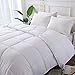 White Comforter,Down Alternative Quilted Duvet Insert King,Moisture-Wicking Treament,Light Weight and Soft for All Season King 1