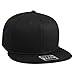 OTTO SNAP Cotton Twill Round Flat Visor 6 Panel Pro Style Snapback Hat - Black