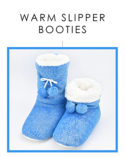 Image of Keyela Womens Non-Slip Sole Slipper Socks, Fluffy Winter House Booties | Ultra soft fuzzy warm indoor house slippers Non-skid bottom for safe walking Cozy winter footwear for ladies
