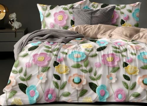 Image of 1 Reversible Comforter Super King Size 108 x 108 Both Side Same Print 1 Bedsheet King Size 108 * 108 inches and 2 Pillow Cover 4 Pieces Bedding Set | AC Quilt | AC Dohar-Multicolor