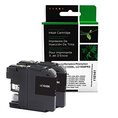 Cartouches Brother LC103XL Noir Clover : Impression nette et haute densité en lot de 2