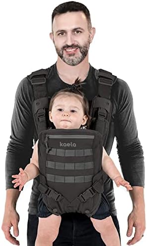 Kaela® MOLLE Baby Carrier - Men's Baby Carrier - Gear for Dad to Carry Infant, Child or Toddler on Outdoor Adventure - Full Mobility for Active Father (Black)