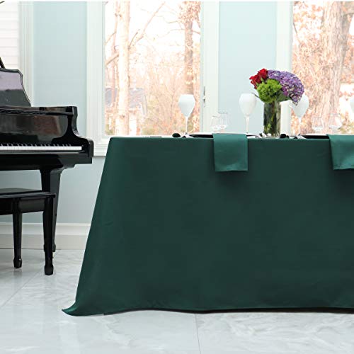Kadut Rectangle Tablecloth - 90 X 132 Inch – Hunter Green Rectangular Table Cloth For 6 Foot Table In Washable Polyester – 30” Drop, Great For Buffet Table, Parties, Holiday Dinner, Wedding & More #TOP2