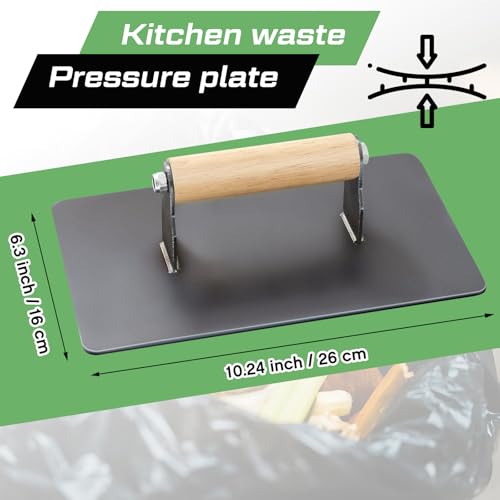 image for Blulu Hand-held Manual Trash Compactor Metal Bin Garbage Compactor for