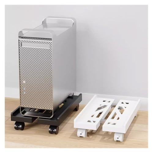 Soporte móvil ajustable para torre de computadora, con ruedas bloqueables y diseño expandible, para la mayoría de las torres de PC de escritorio (Blanco) miniatura 6