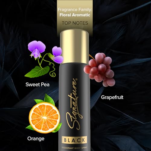 Image of Signature Black Deodorant Floral Aromatic Long Lasting Fragrance for Women Combo Pack of 2 (70 ml x 2)