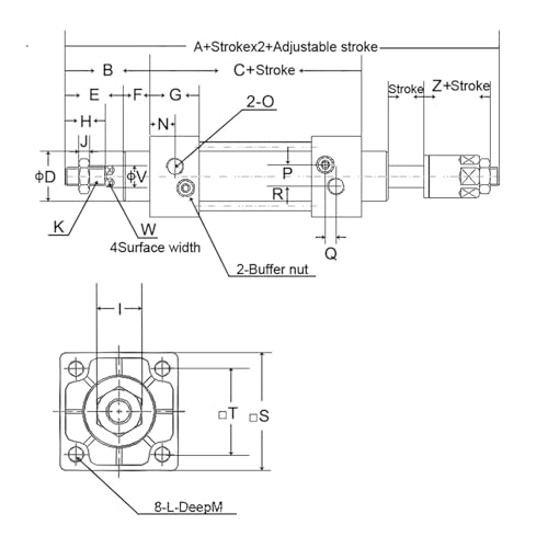 Vérin pneumatique SCJ50mm alésage piston magnétique double effet