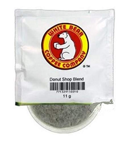 Donut Shop Blend White Bear Coffee Pods 150/Case Light Roast, 100% Arabica