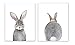 Designs by Maria Inc. Baby Nursery Wall Decor Art - Set of 2 (UNFRAMED) Wall Artwork 8x10 Baby Bunny Front and Back Photographic Print