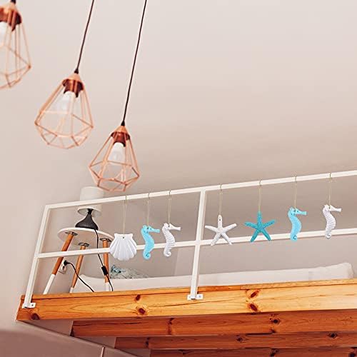 30 Pieces Resin Starfish Ornaments Wall Decor Artificial Pencil Finger Starfish Seahorse Seashells Ocean Themed Hanging Decoration with Rope for Christmas Beach Wedding Party Decor DIY Craft