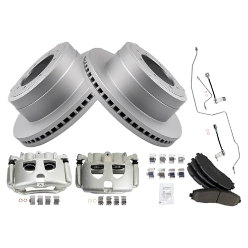 Image of TRQ Brake Pad & Rotor Kit Premium G-Coated Ceramic Compatible with 2017-2019 Ford F-350 Super Duty