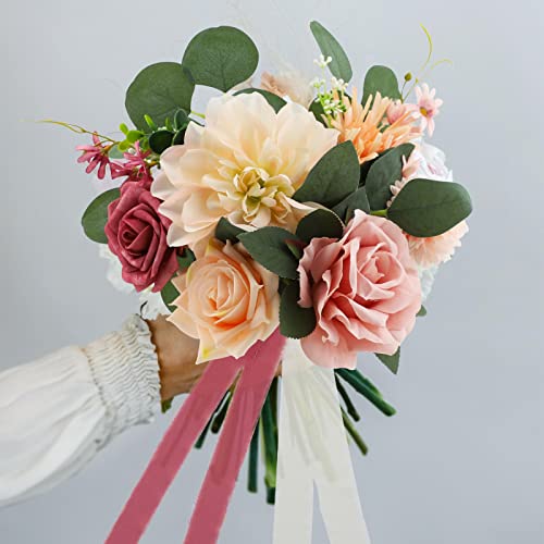 Levana.m Artificial Flowers, Pink Flowers Fake Roses Artificial Flowers Combo Box Set For Diy Wedding Bouquets Centerpieces Arrangements Party Baby Bridal Shower Home Decorations (Mixed Pink) #TOP5