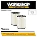 WORKSHOP Wet/Dry Vacs Vacuum Filters WS21200F2 Genuine Replacement Standard Filters (2-Pack) for WORKSHOP Branded 5-Gallon to 16-Gallon Wet Dry Shop Vacuum Cleaners