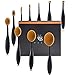 Yoseng Makeup Brush Set of 10Pcs New Fashionable Super Soft Professional Oval Toothbrush Foundation Contour Powder Blush Conceler Eyeliner Blending Brush Cosmetic Brushes Tool Set with Box (Black)