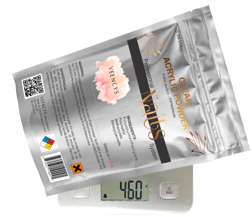Professional Acrylic Dip Powder For Nail Art-Long Lasting-Large Capacity And Quick Dry Quality Salon Manicure-Nail Extension (16 Oz, Clear) By Veencys #TOP1