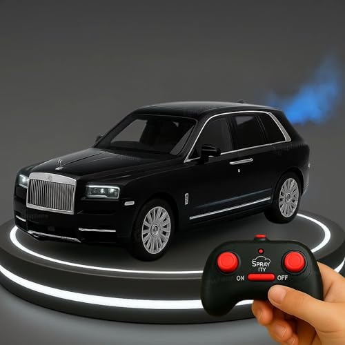 Image of GRAPHENE 1:22 Scale RC DieCast Metal Smoke Car Rolls-Royce Openable Door Light and Spray Effect Model Remote Controlled Toy Car Gifts Mist Toys for Kids Boy Girl