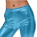Women's Metallic Shiny Leggings Wet Look High Waisted Stretchy Pants Summer Fashion Bright Capris with Pockets for Party Dance Festival Costume Solid Color Pencil Pant
