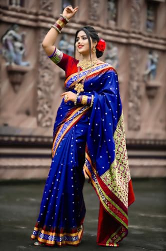 Image of NEW COLLECTION Women's Odisha Handloom Sambalpuri Pata Saree Temple Border Pasapalli Bomkai Buti Boyanika Design Saree Banarasi Soft Papa Silk Simple Ethnic Orissa Sari with Blouse Piece