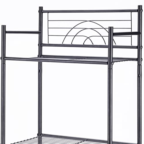 L&H Unico 3-Tier Free Standing Wire Rack Durable Metal Shelving Storage Unit For Bathroom Laundry Kitchen Office, Black #TOP3
