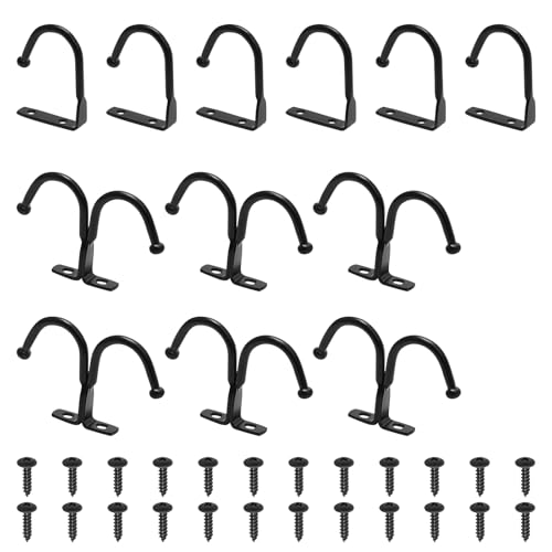 Mug Hooks Under Shelf, 12 Pack Cup Hooks Assorted Single & Double Hook Kit Home Kitchen Mug Storage Countertop Cabinet Cupboard Cup Organiser Holder for Hanging Cups Utensils Clothing Backpack