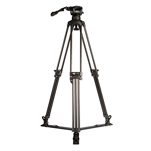 Ikan 2 Stage Carbon Fiber Video Tripod W/ Gh10L Fluid Pan/Tilt Head, Maximum Height: 63″, 100Mm Bowl, Variable Tilt/Drag, 133 Lb. Capacity, Includes Padded Shoulder Bag (Eg10C2L) - Black #TOP5