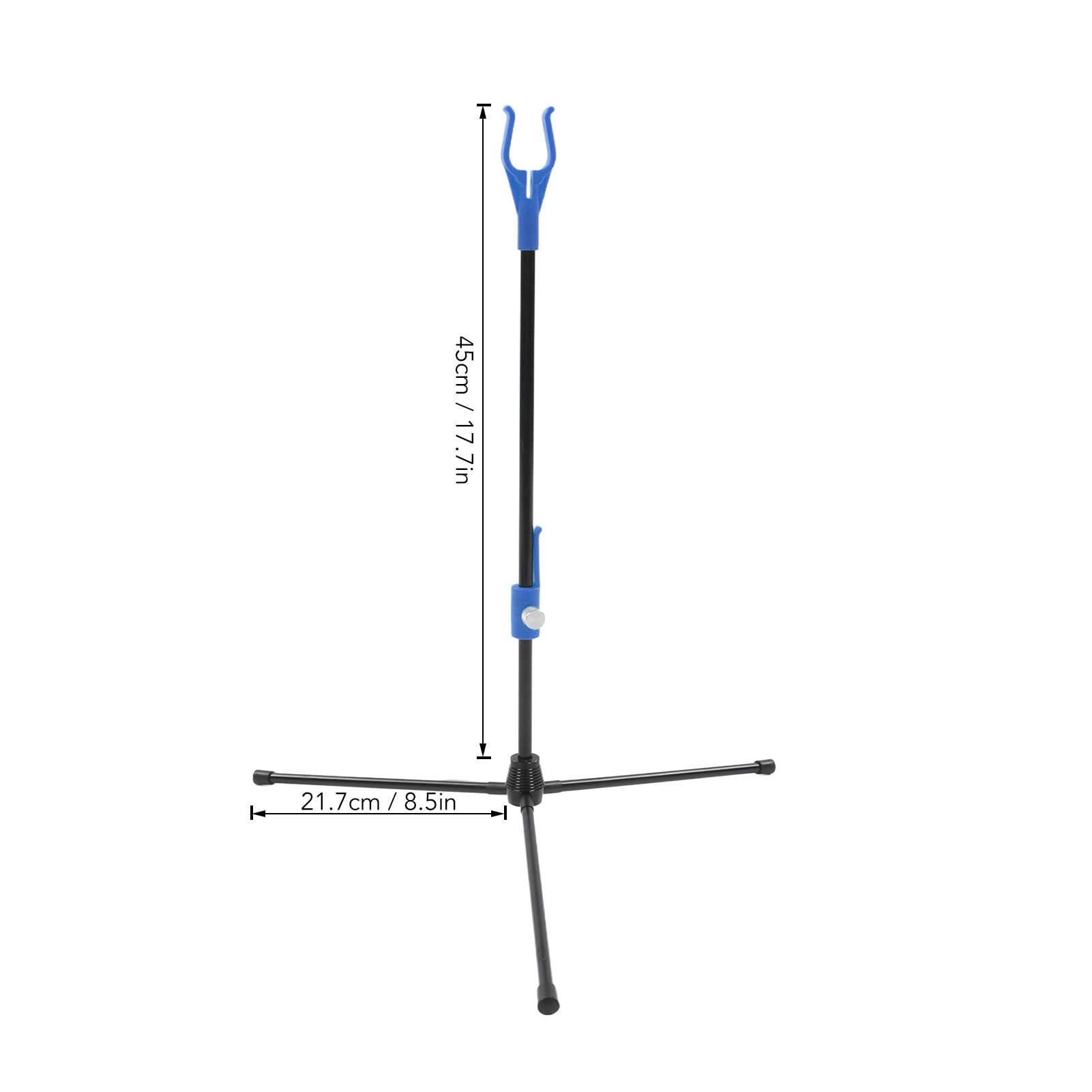 Rosvola Soporte de Arco de Tiro con Arco, Soporte de Arco Recurvo Aleación de Aluminio Fácil Desmontaje Varilla de Fibra de Vidrio Universal para Exteriores (Azul)