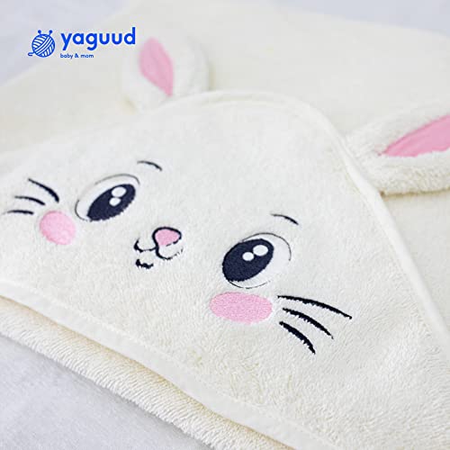 Yaguud Hooded Towel – Thick Cotton Hooded Bath Towel For Babies, Infants And Toddlers – Ultra-Soft And Highly Absorbent Hooded Bath Towels Age 0-4 – Cute Animated Design Turkish Towel – 32 X 32-Inch #TOP5