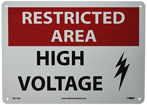 Panneau restricted area high voltage NMC RA11AB en aluminium 35,6x25,4 cm
