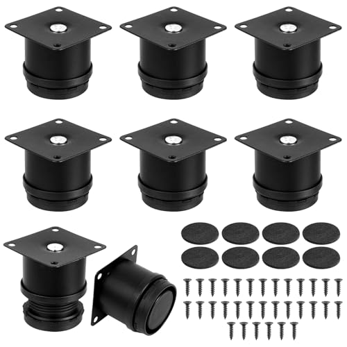 HOWAB 5cm Patas para Muebles Negras Somier: Lot de 8 Mesa Metalicas Patas Regulables para Muebles, Elevadores y Soportes Universales Elevadores de Cama, Sofá con Fieltro Adhesivo