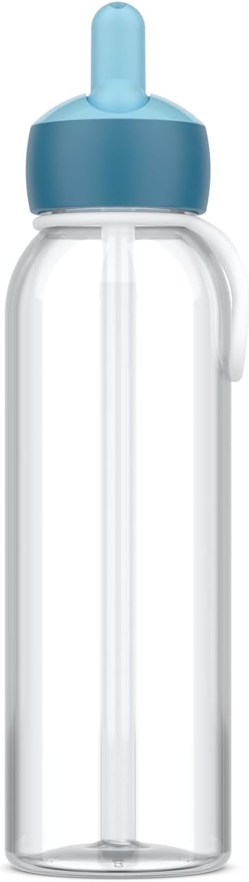 Mepal - Flip-Up Campus Water Bottle - Leak-proof Drinking Bottle for School and On the Go - Transparent Drinking Cups - BPA Free & Dishwasher Safe - 500 ml - Cool Blue