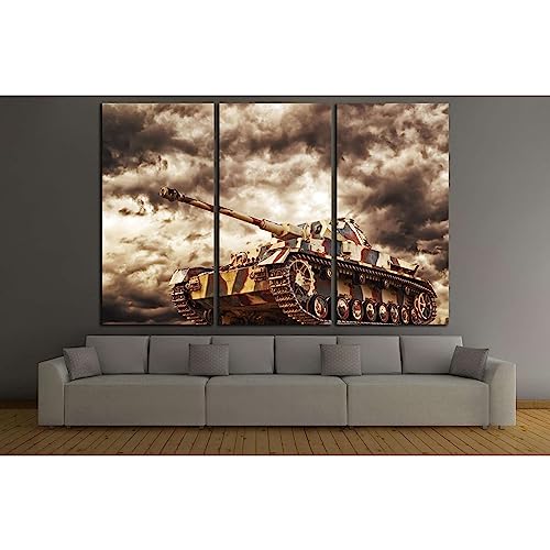 Lienzo de tanque blindado cuadro militar 3 paneles 210x140 cm ZELLART №224