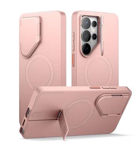 Image of SURITCH for Samsung Galaxy S26 Ultra Phone Case, Magnetic Protective Cover with Camera Cover & Adjustable Metal Kickstand for Galaxy S26 Ultra -Pink